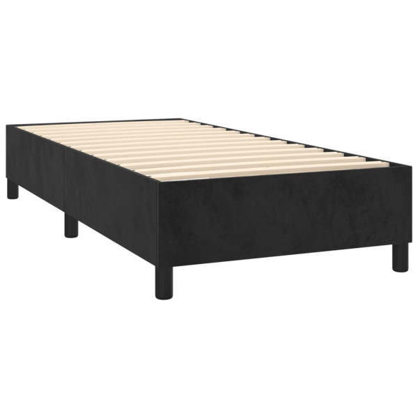 Cama box spring con colchón terciopelo negro 80x200 cm M 4