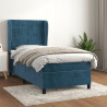 Cama box spring con colchón terciopelo azul oscuro 80x200 cm 1
