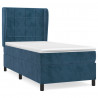 Cama box spring con colchón terciopelo azul oscuro 80x200 cm 2