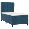Cama box spring com colchão de veludo azul escuro 80x200 cm 3