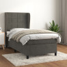 Cama com molas/colchão 90x190 cm veludo cinza-escuro 1