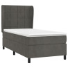 Cama box spring con colchón terciopelo gris oscuro 90x190 cm 3