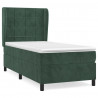 Cama com molas/colchão 90x190 cm veludo verde-escuro 2
