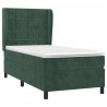 Cama box spring con colchón terciopelo verde oscuro 90x190 cm 3