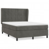 Cama box spring con colchón terciopelo gris oscuro 140x190 cm 2