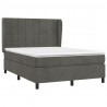 Cama box spring con colchón terciopelo gris oscuro 140x190 cm 3