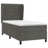 Cama box spring con colchón terciopelo gris oscuro 80x200 cm 3