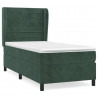 Cama box spring con colchón terciopelo verde oscuro 100x200 cm 2