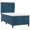 Cama box spring con colchón terciopelo azul oscuro 100x200 cm 3