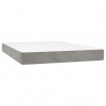 Cama box spring con colchón terciopelo gris claro 140x190 cm 5
