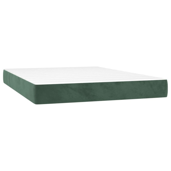Cama box spring con colchón terciopelo verde oscuro 140x190 cm M 5