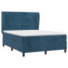 Cama box spring con colchón terciopelo azul oscuro 140x190 cm 3