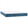 Cama box spring con colchón terciopelo azul oscuro 140x190 cm 5
