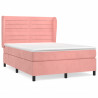 Cama com molas/colchão 140x190 cm veludo rosa 2