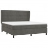 Cama box spring con colchón terciopelo gris oscuro 160x200 cm 3