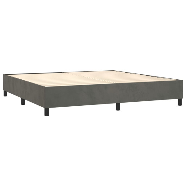 Cama com molas/colchão 200x200 cm veludo cinzento-escuro M 4