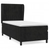 Cama box spring con colchón terciopelo negro 80x200 cm 2
