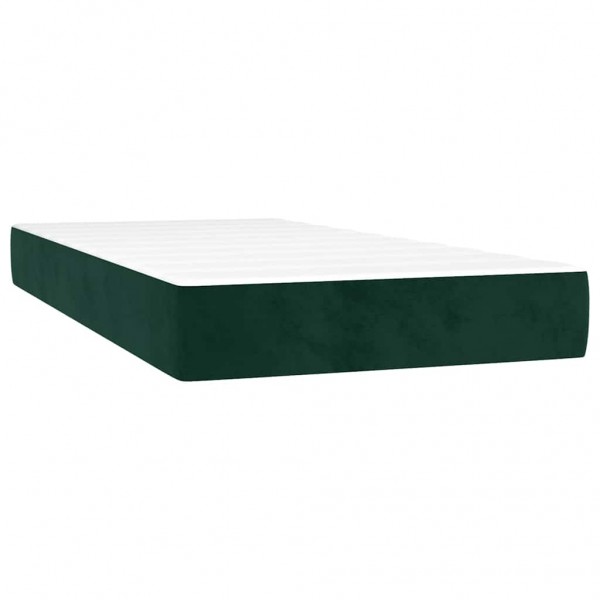 Cama box spring con colchón terciopelo verde oscuro 80x200 cm M 5