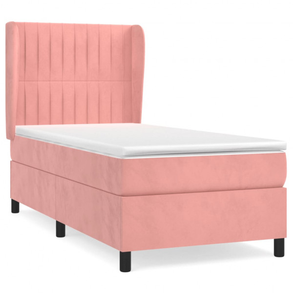 Cama com molas/colchão 80x200 cm veludo rosa M 2