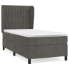 Cama com molas/colchão 90x190 cm veludo cinza-escuro 2