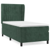 Cama box spring con colchón terciopelo verde oscuro 90x190 cm 2