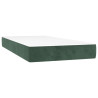 Cama com molas/colchão 90x190 cm veludo verde-escuro 5