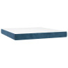 Cama box spring con colchón terciopelo azul oscuro 160x200 cm 5