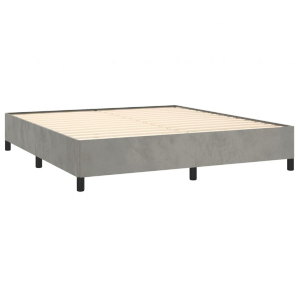 Cama com molas/colchão 180x200 cm veludo cinzento-claro M 4
