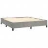 Cama box spring con colchón terciopelo gris claro 180x200 cm 4