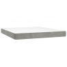 Cama box spring con colchón terciopelo gris claro 180x200 cm 5