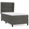 Cama box spring con colchón terciopelo gris oscuro 90x200 cm 2