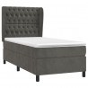 Cama box spring con colchón terciopelo gris oscuro 90x200 cm 3