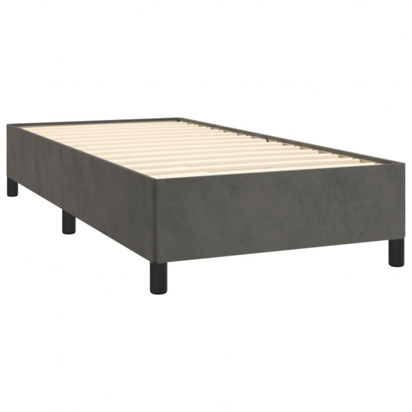 Cama com molas/colchão 90x200 cm veludo cinza-escuro M 4