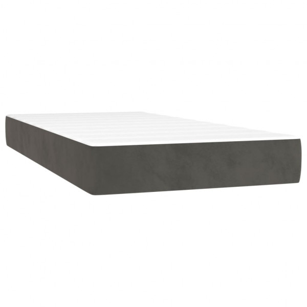 Cama box spring con colchón terciopelo gris oscuro 90x200 cm M 5