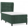 Cama com molas/colchão 90x200 cm veludo verde-escuro 2