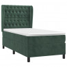 Cama com molas/colchão 90x200 cm veludo verde-escuro 3