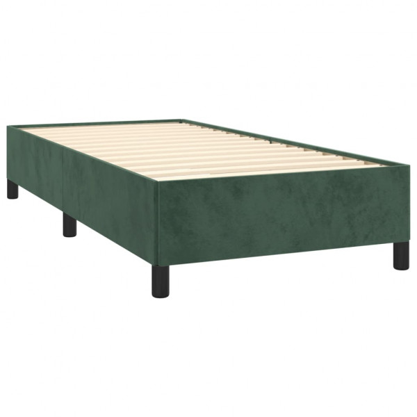 Cama com molas/colchão 90x200 cm veludo verde-escuro M 4