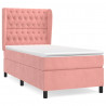Cama box spring con colchón terciopelo rosa 90x200 cm 2