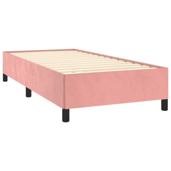 Cama com molas/colchão 90x200 cm veludo rosa M 4