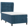 Cama box spring con colchón terciopelo azul oscuro 100x200 cm 3
