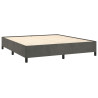 Cama box spring con colchón terciopelo gris oscuro 180x200 cm 4