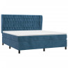 Cama box spring con colchón terciopelo azul oscuro 180x200 cm 3