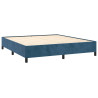 Cama box spring con colchón terciopelo azul oscuro 180x200 cm 4