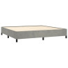 Cama box spring con colchón terciopelo gris claro 200x200 cm 3