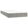 Cama box spring con colchón terciopelo gris claro 200x200 cm 4