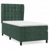 Cama box spring con colchón terciopelo verde oscuro 90x200 cm 2