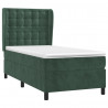 Cama com molas/colchão 90x200 cm veludo verde-escuro 3