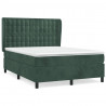 Cama box spring con colchón terciopelo verde oscuro 140x190 cm 2