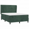 Cama box spring con colchón terciopelo verde oscuro 140x190 cm 3