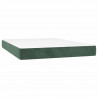 Cama com molas/colchão 140x190 cm veludo verde-escuro 5